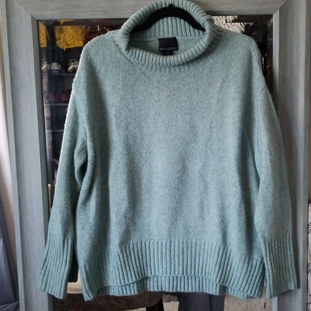 Cozy, teal blue, oversized sweater L